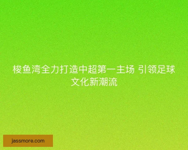 梭鱼湾全力打造中超第一主场 引领足球文化新潮流